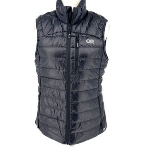 Outdoor Research Black Puffer Vest Womens Small Goose Down Insulated Lightweight